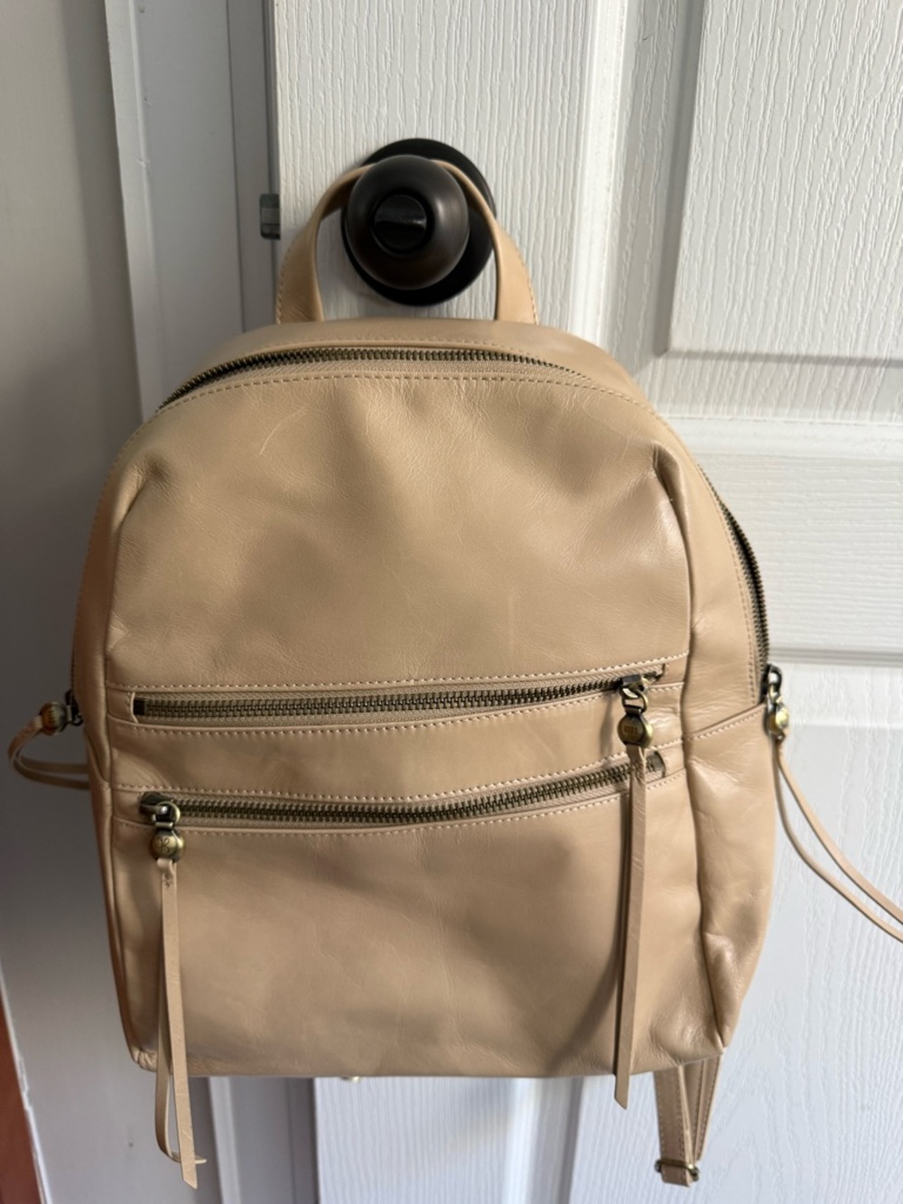 HOBO Beige Leather Backpack new without tags